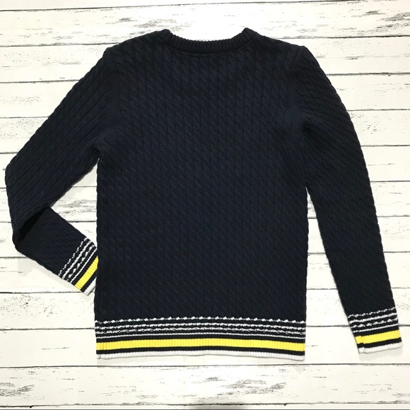 Tommy Hilfiger Button Shoulder Cable Knit Crewneck Sweater - Picture 2 of 16
